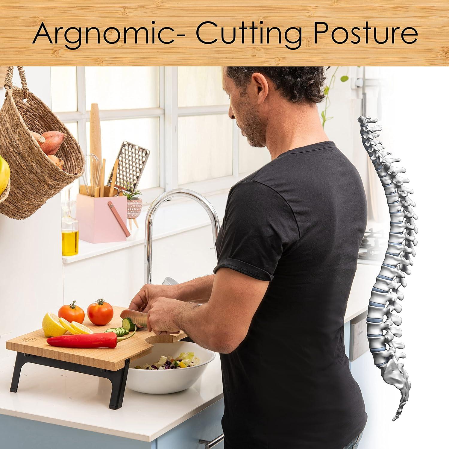 Tabla de Cortar Plegable Salabar de Bambú 40.6x30.5 cm Antideslizante