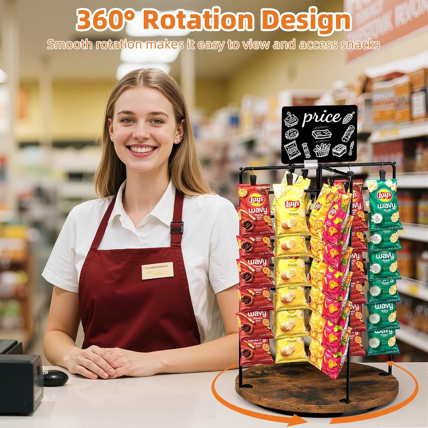 Soporte de Exhibición para Snacks Nuovoware 360° con 50 Clips