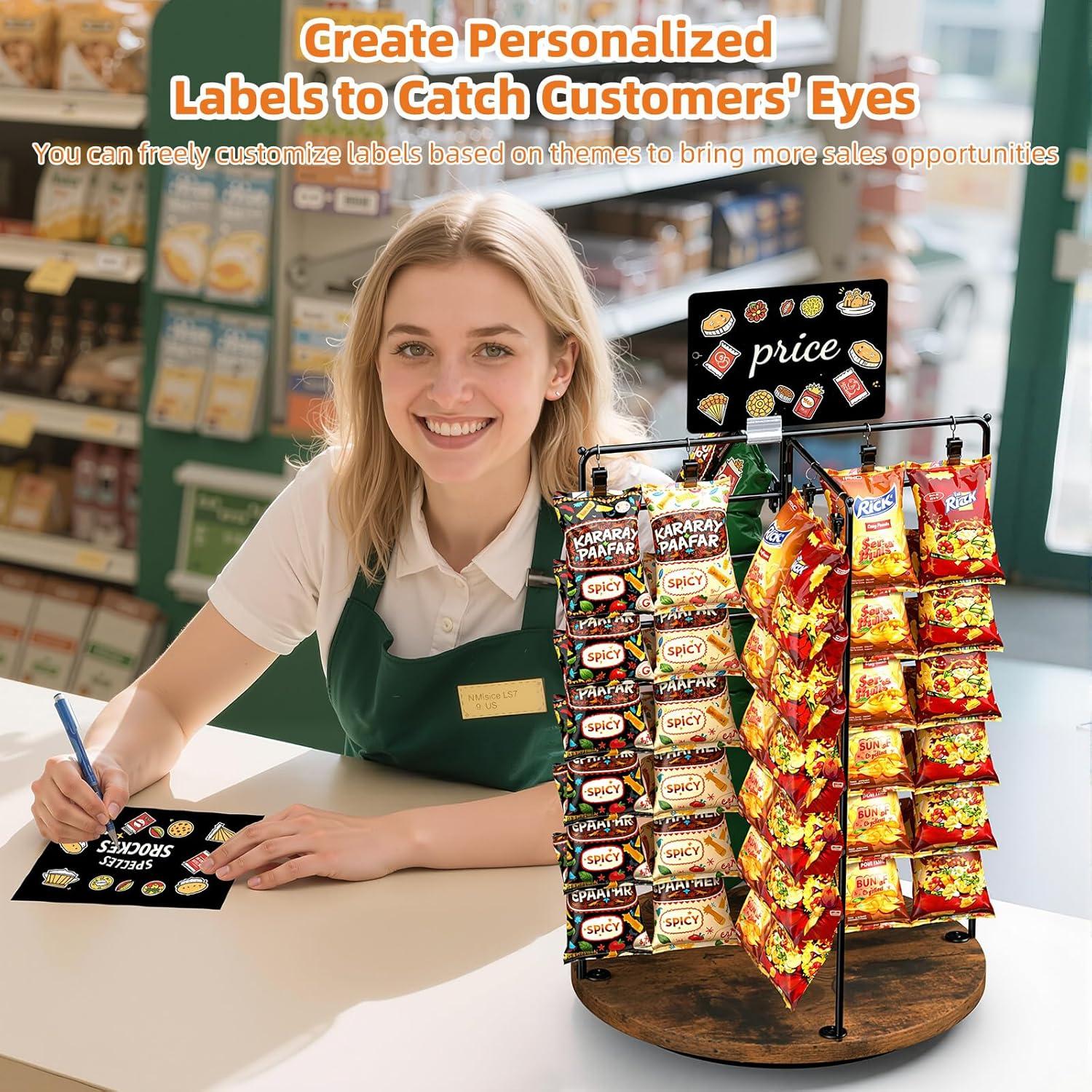 Soporte de Exhibición para Snacks Nuovoware 360° con 50 Clips