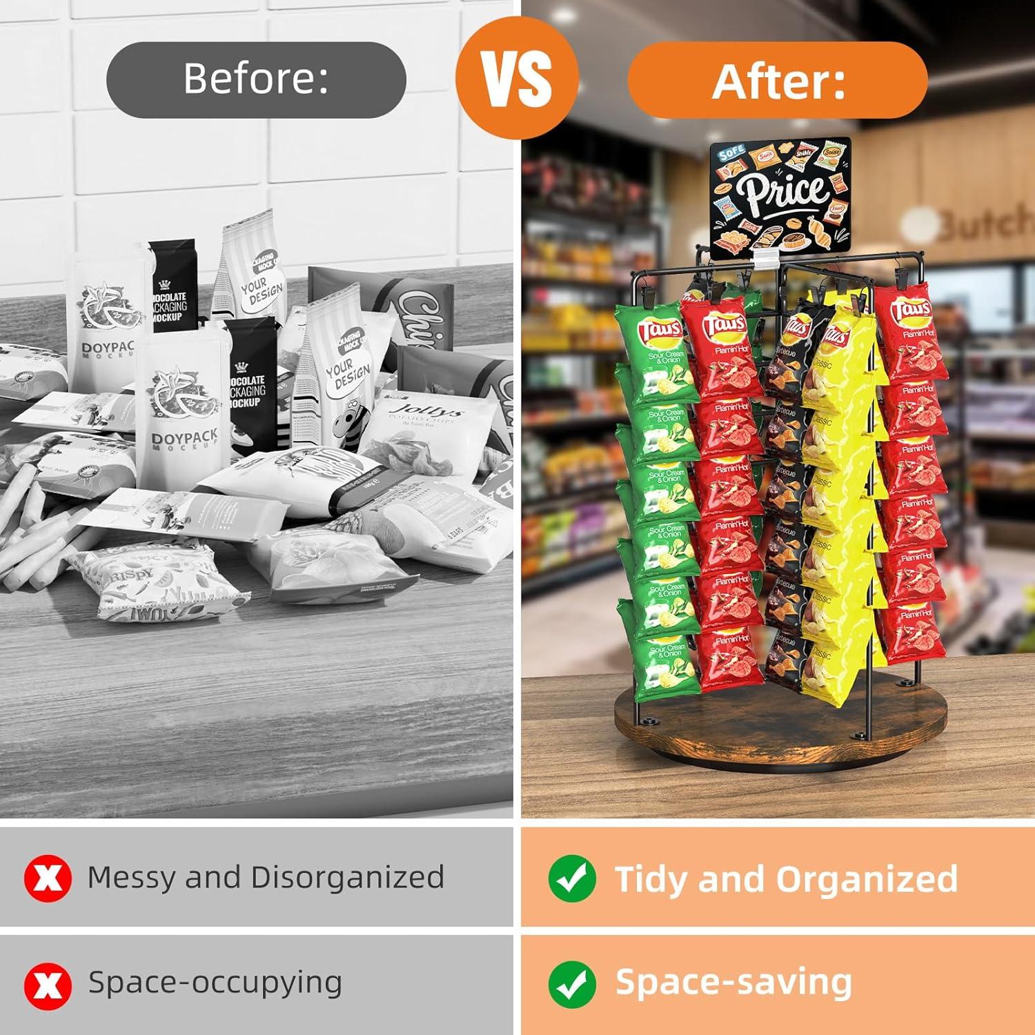 Soporte de Exhibición para Snacks Nuovoware 360° con 50 Clips