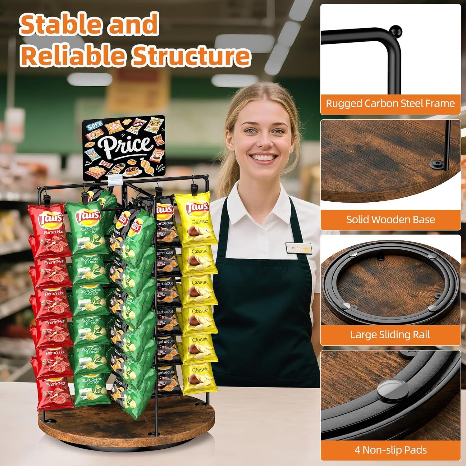 Soporte de Exhibición para Snacks Nuovoware 360° con 50 Clips