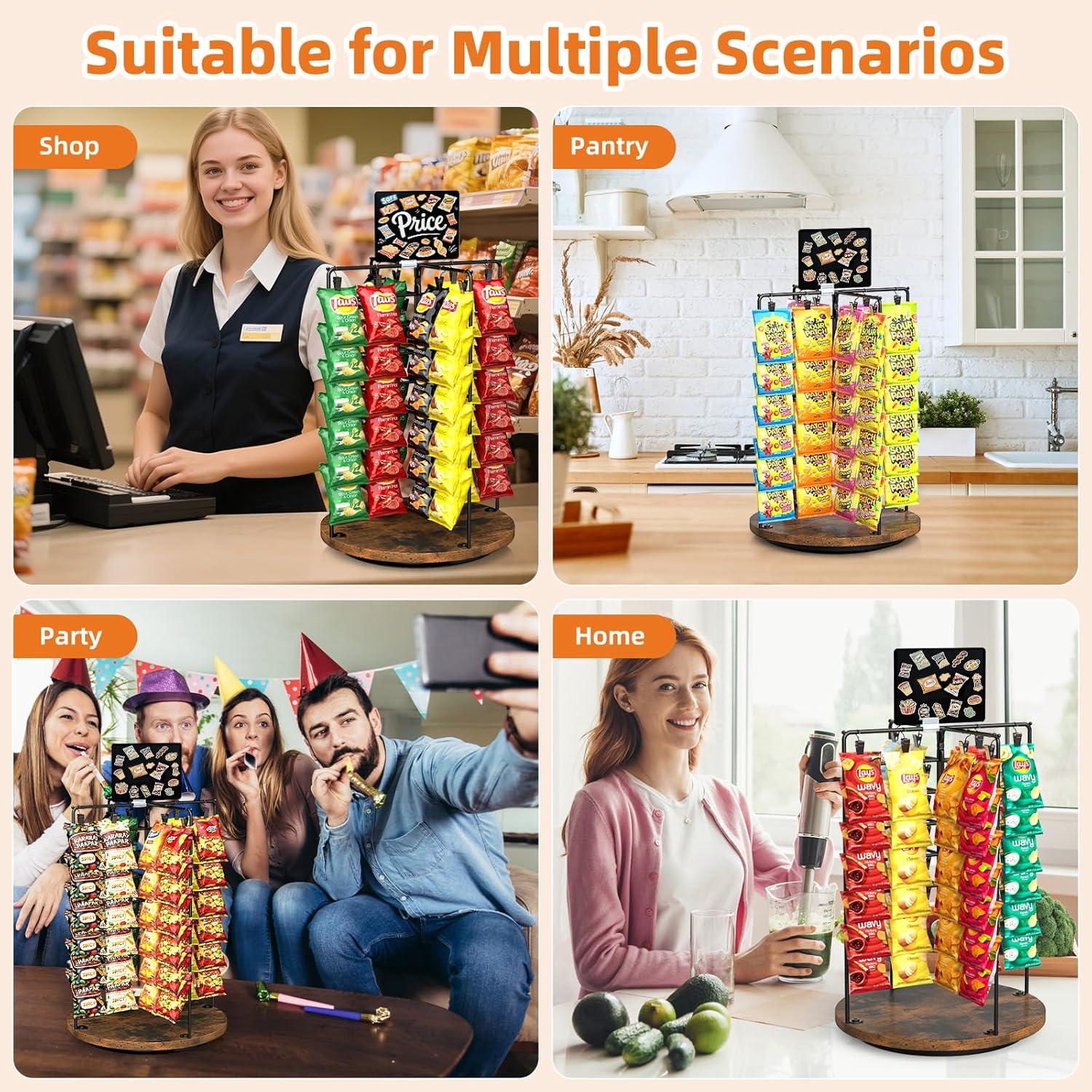 Soporte de Exhibición para Snacks Nuovoware 360° con 50 Clips