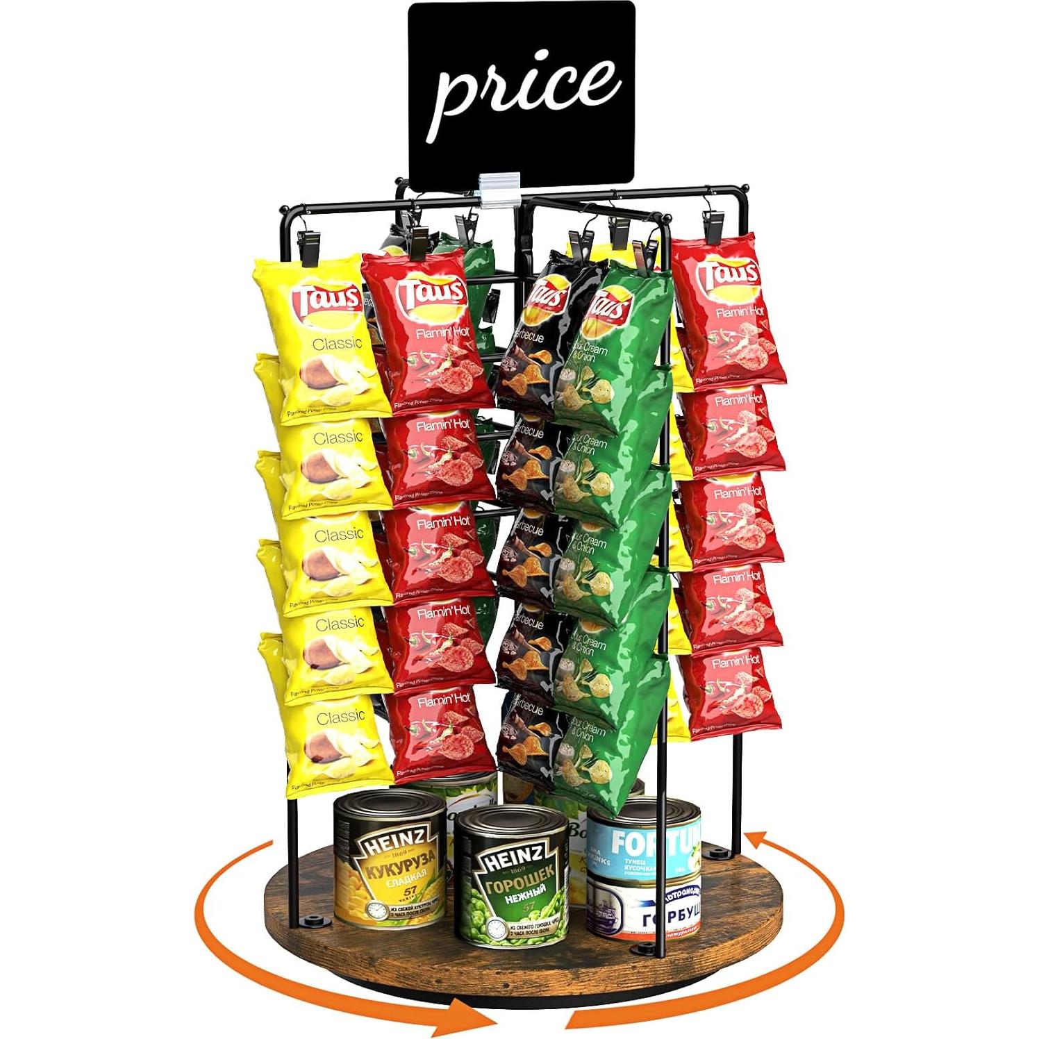 Soporte de Exhibición para Snacks Nuovoware 360° con 50 Clips