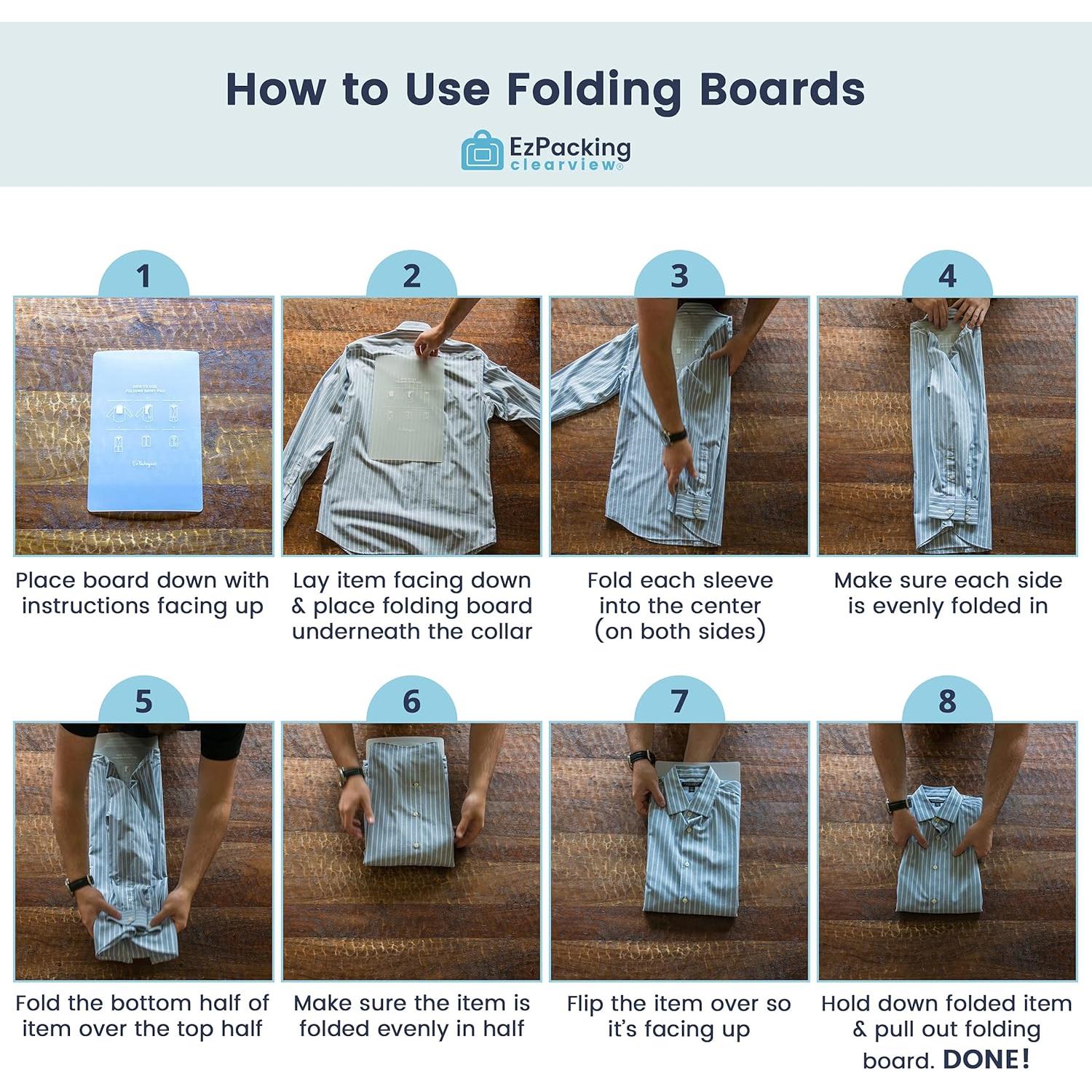 Juego de 3 Tableros de Pliegue EzPacking para Ropa