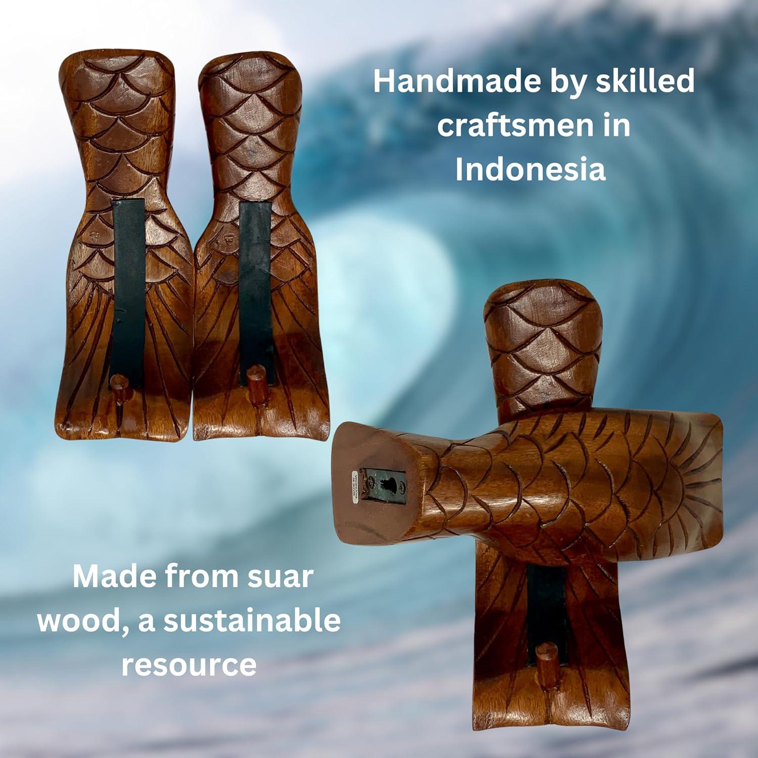 Soporte de Pared para Tabla de Surf Trader Cay - Madera de Suar