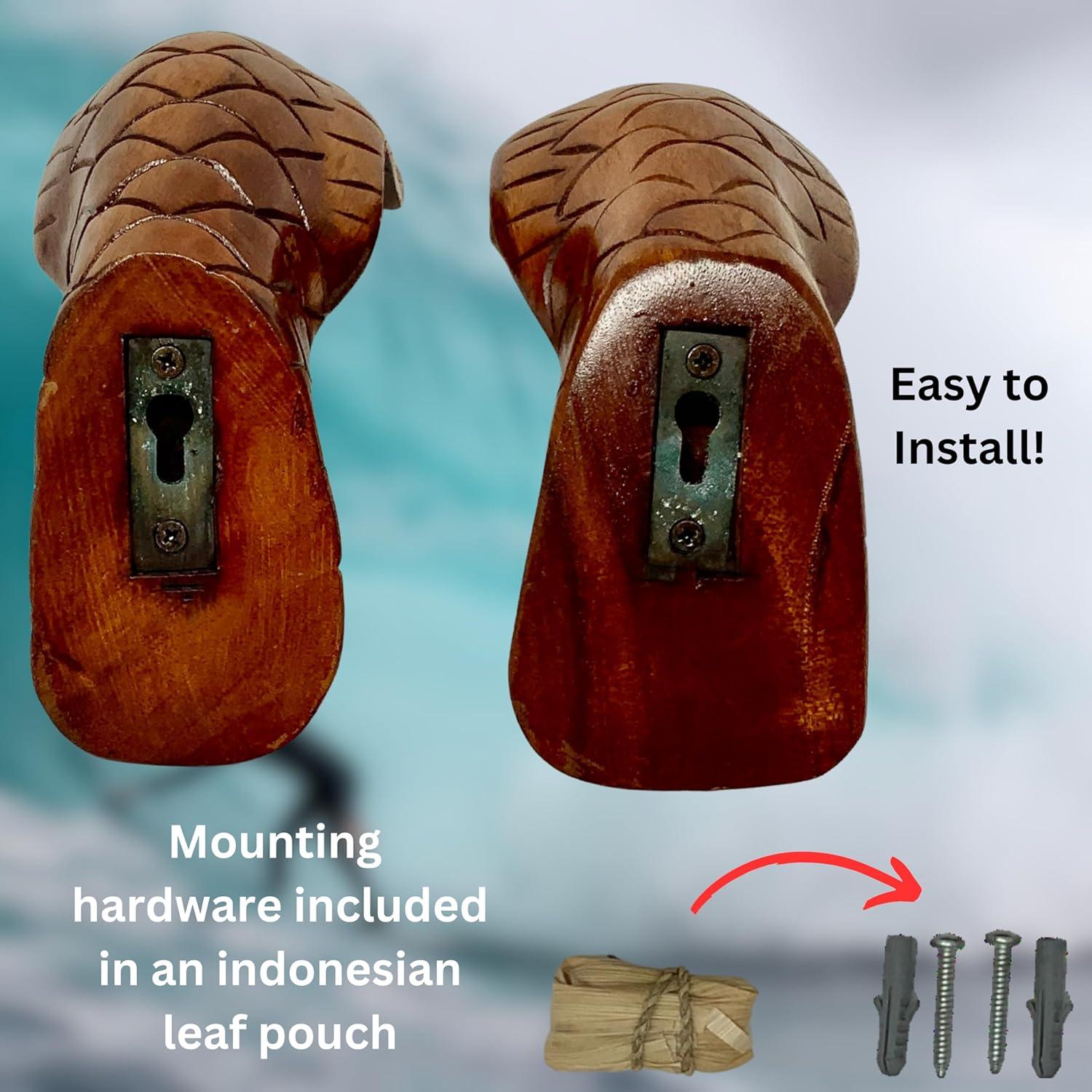 Soporte de Pared para Tabla de Surf Trader Cay - Madera de Suar