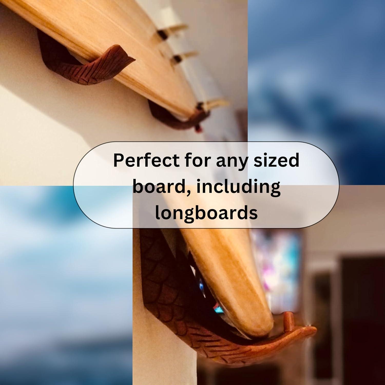 Soporte de Pared para Tabla de Surf Trader Cay - Madera de Suar