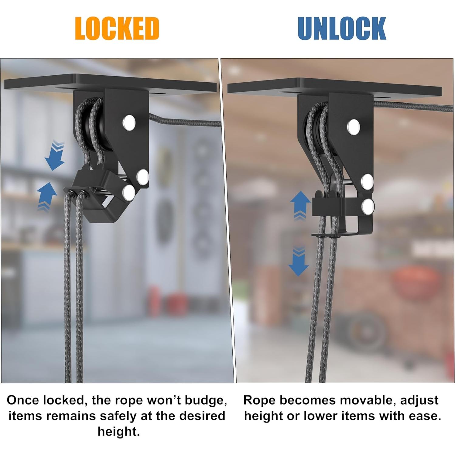 Sistema de polea KOSEOO para garaje, 68 kg, 3-5.5 m