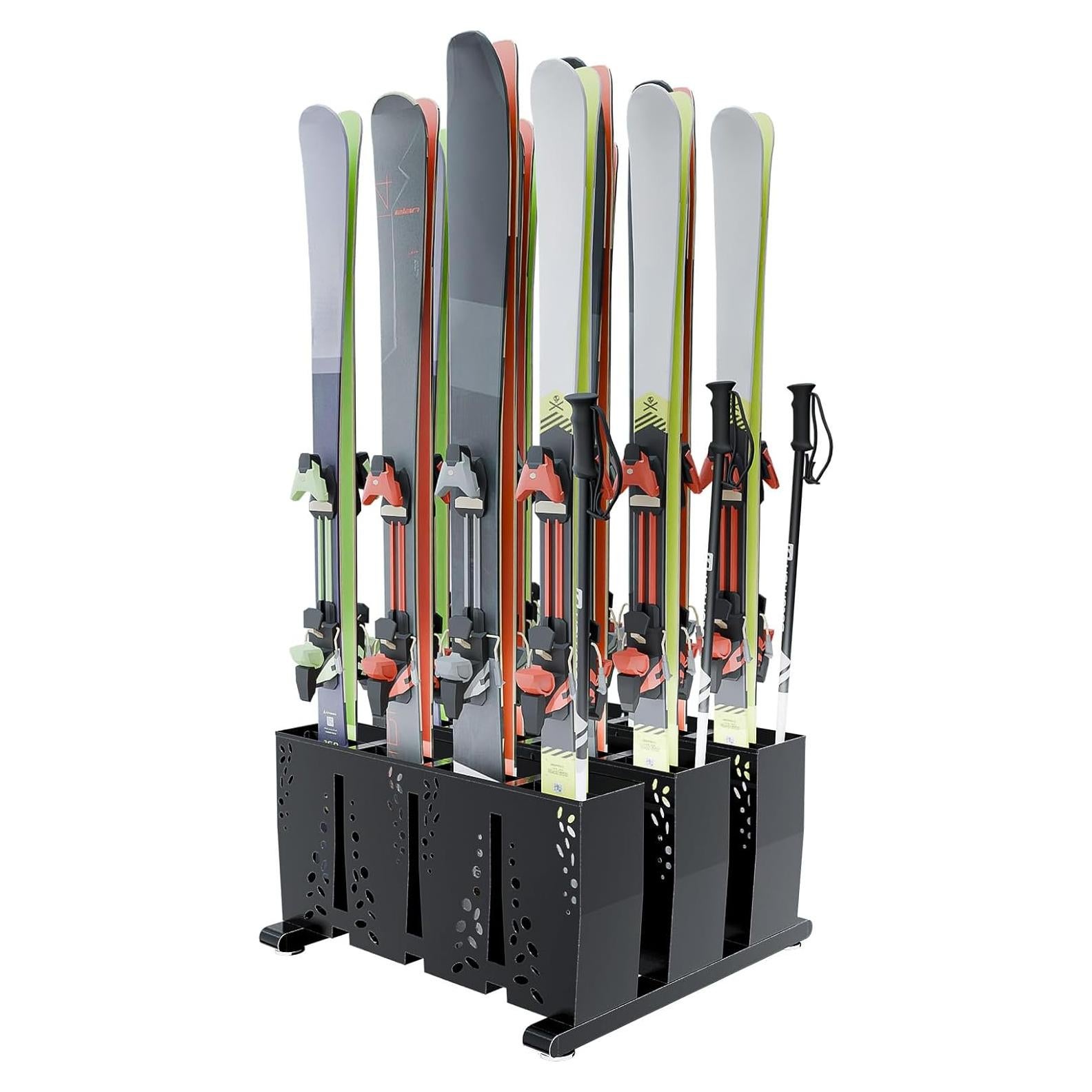 Soporte para Esquís TOCRETOARE para 12 Pares - Acero Resistente
