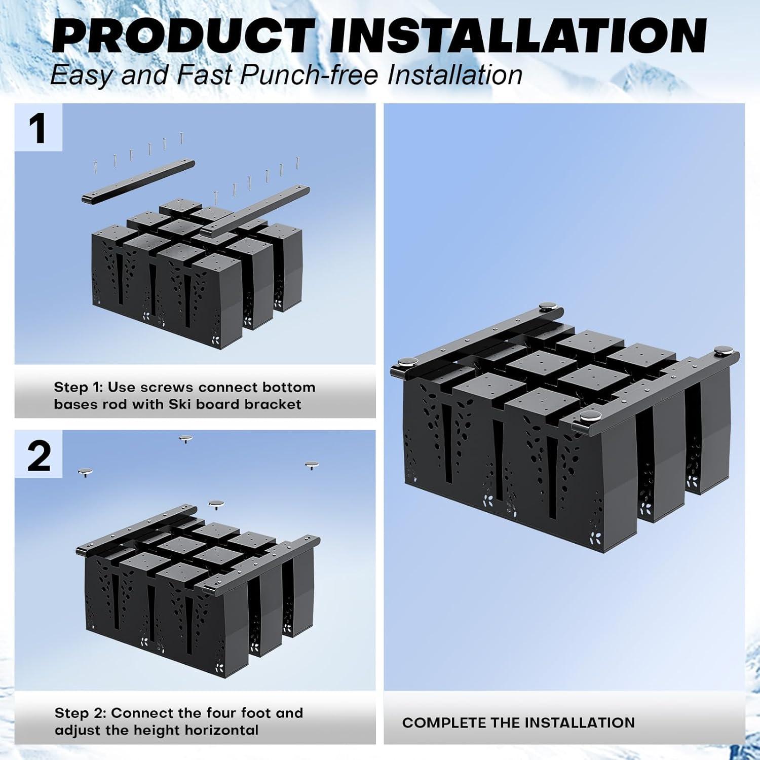 Soporte para Esquís TOCRETOARE para 12 Pares - Acero Resistente