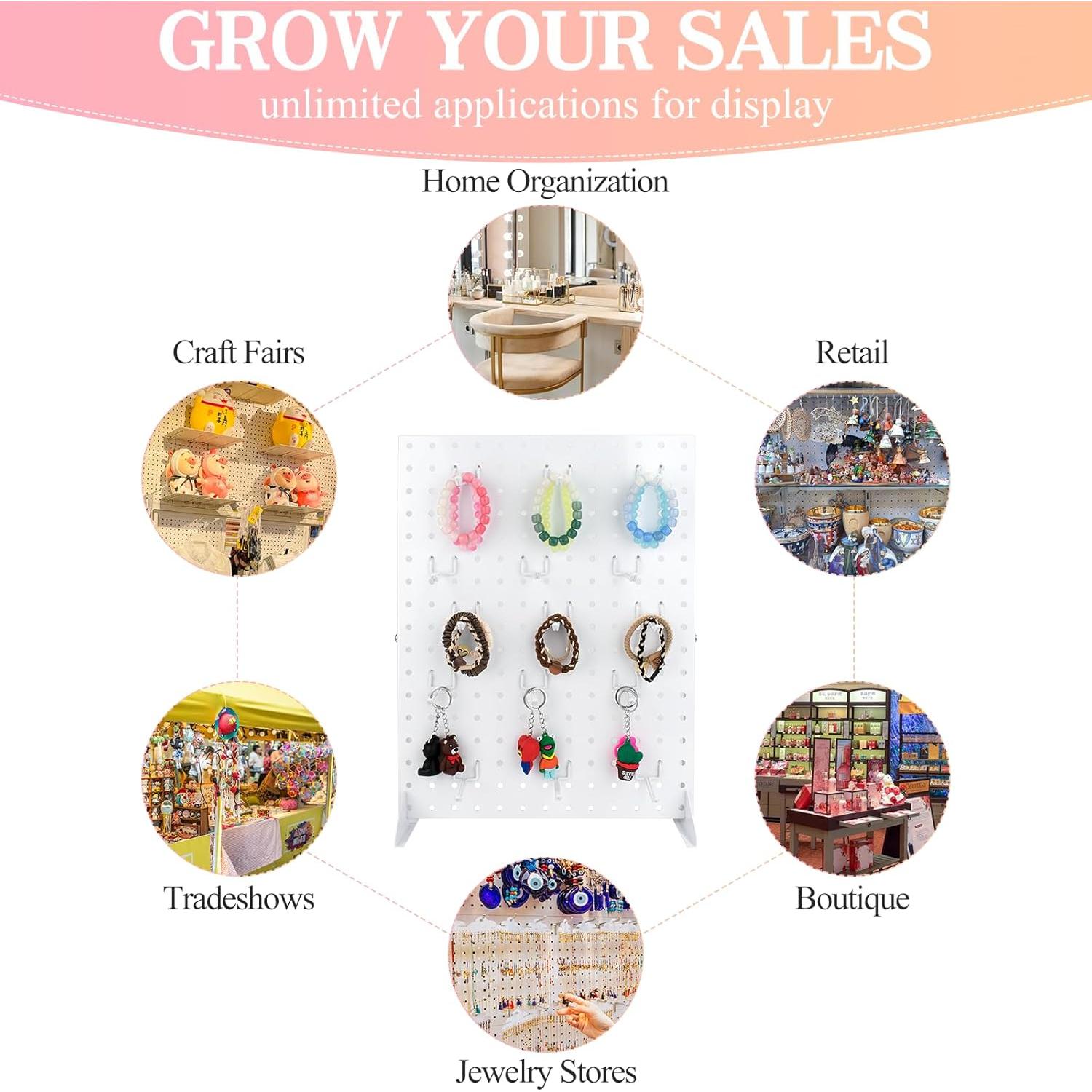 Soporte de Exhibición de Tablero Perforado VACONICO 43x33 cm Blanco