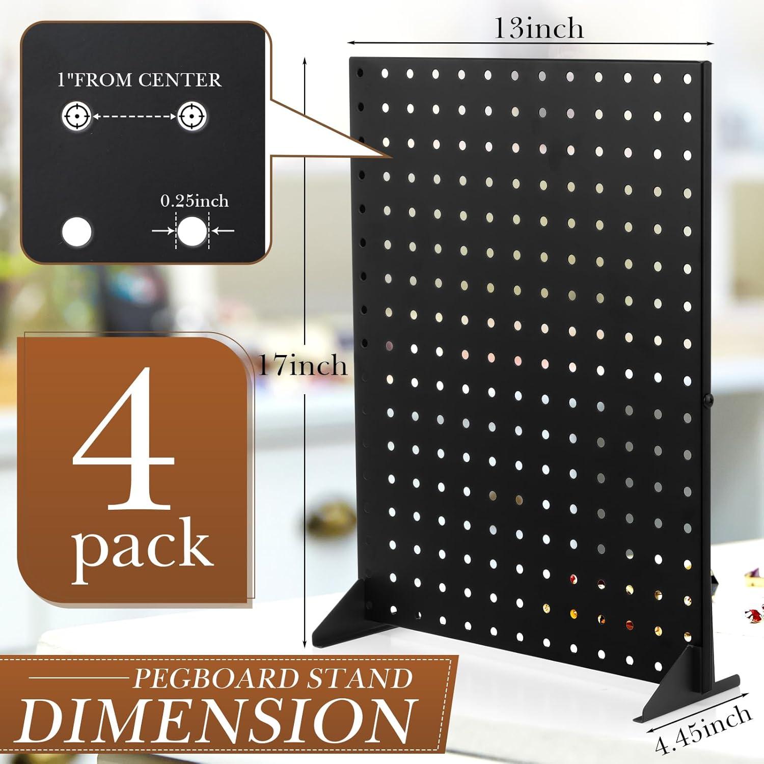 Soporte de Exhibición de Tablero Perforado Moxweyeni 4 Pcs 43x33cm Negro