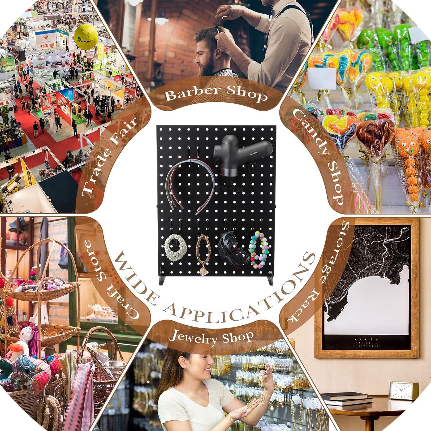 Soporte de Exhibición de Tablero Perforado Moxweyeni 4 Pcs 43x33cm Negro