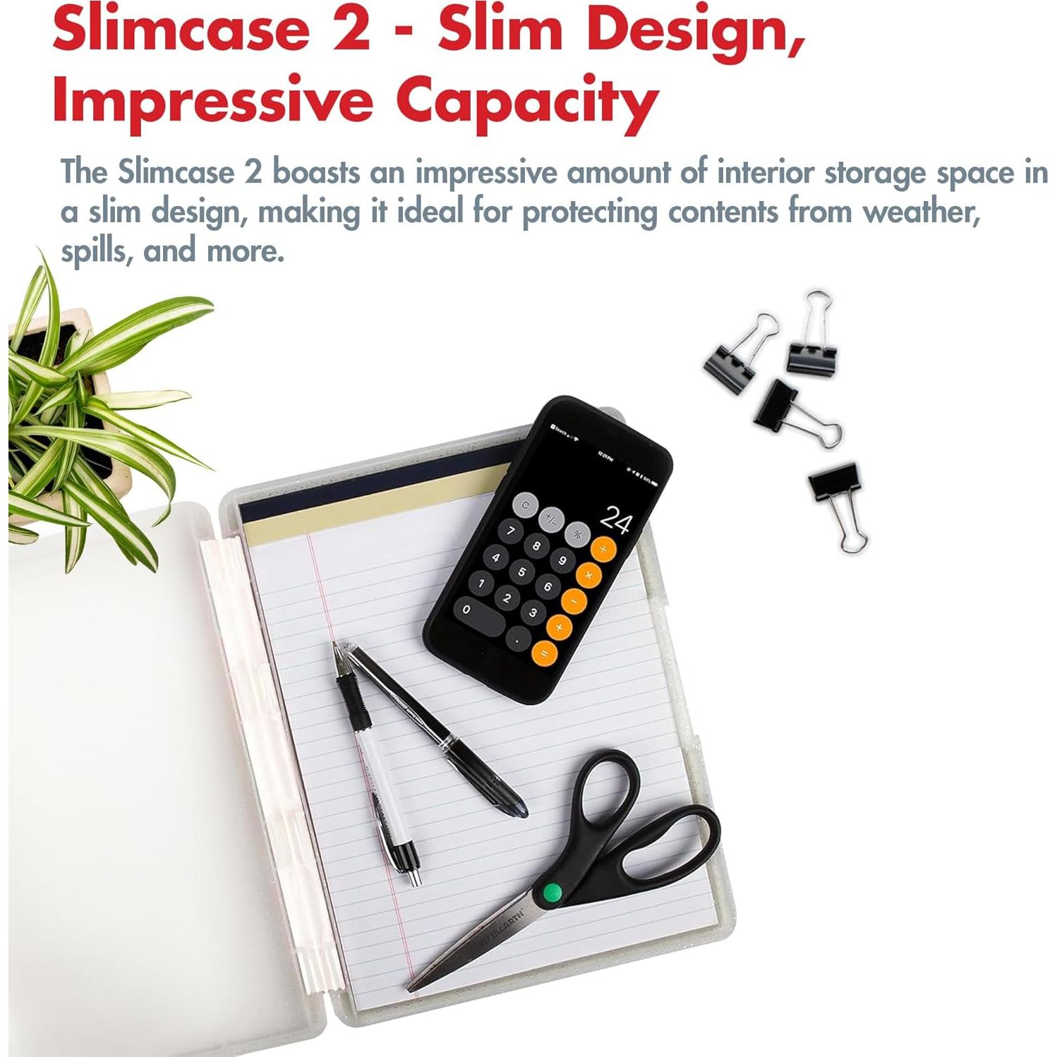 Clipboard Dexas Slimcase 2 con Almacenamiento A4 Blanco