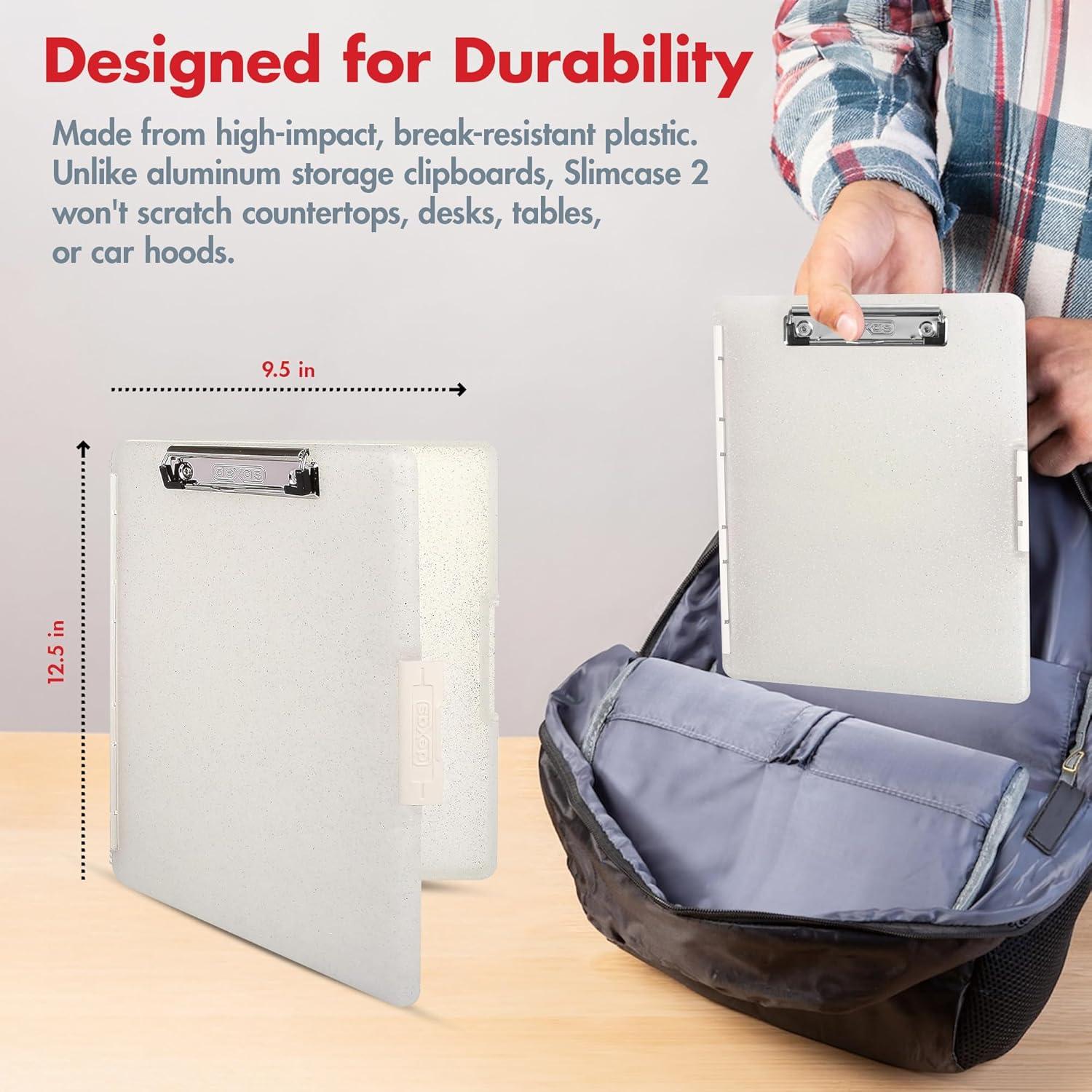 Clipboard Dexas Slimcase 2 con Almacenamiento A4 Blanco