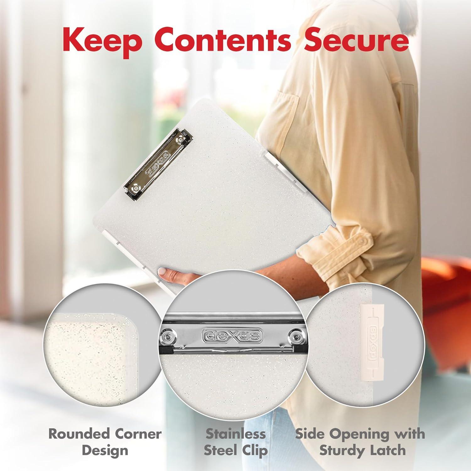 Clipboard Dexas Slimcase 2 con Almacenamiento A4 Blanco