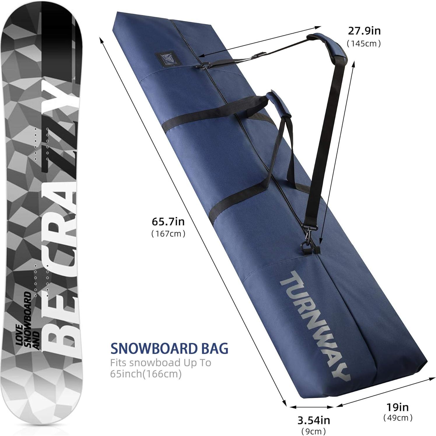 Bolsa de Snowboard TurnWay 165 cm Impermeable Unisex Azul