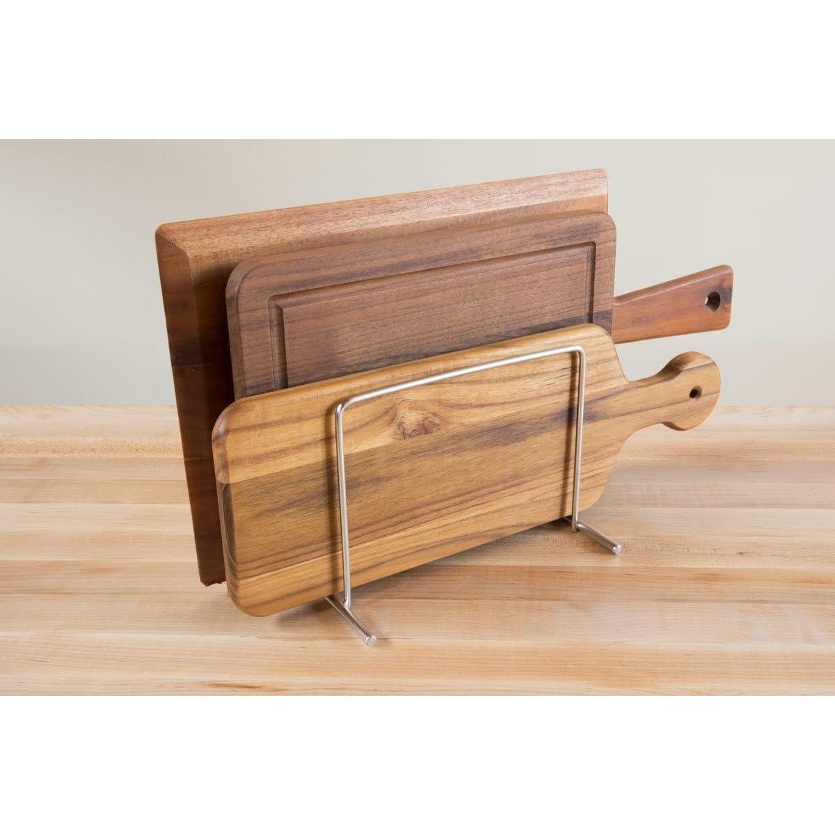 Organizador de Tablas de Cortar Thirteen Chefs Acero Inoxidable 3 Ranuras