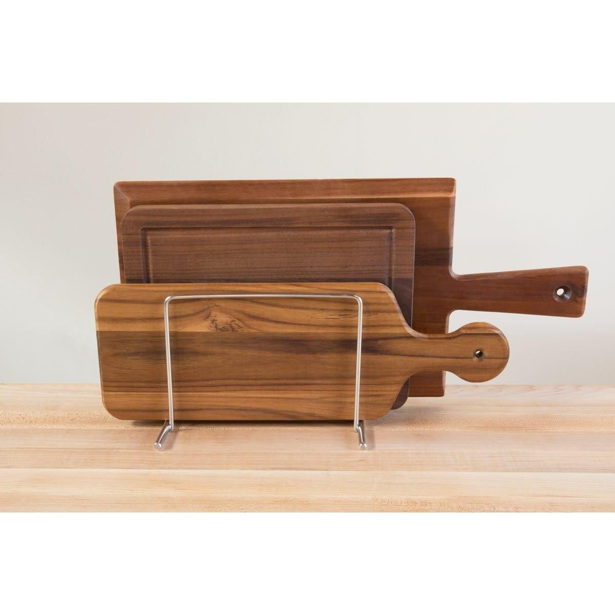 Organizador de Tablas de Cortar Thirteen Chefs Acero Inoxidable 3 Ranuras