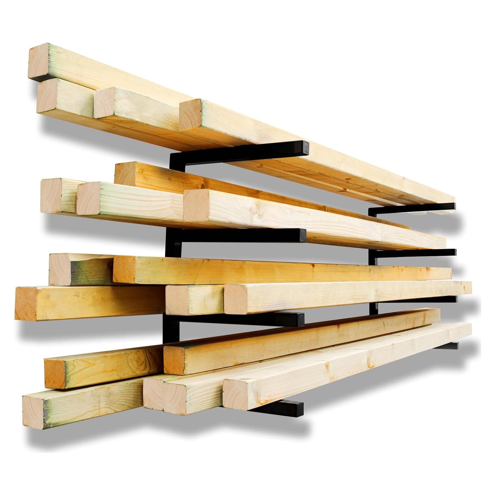 Estante de Almacenamiento Montado en Pared YYR - Negro, 4 Niveles, 363 kg