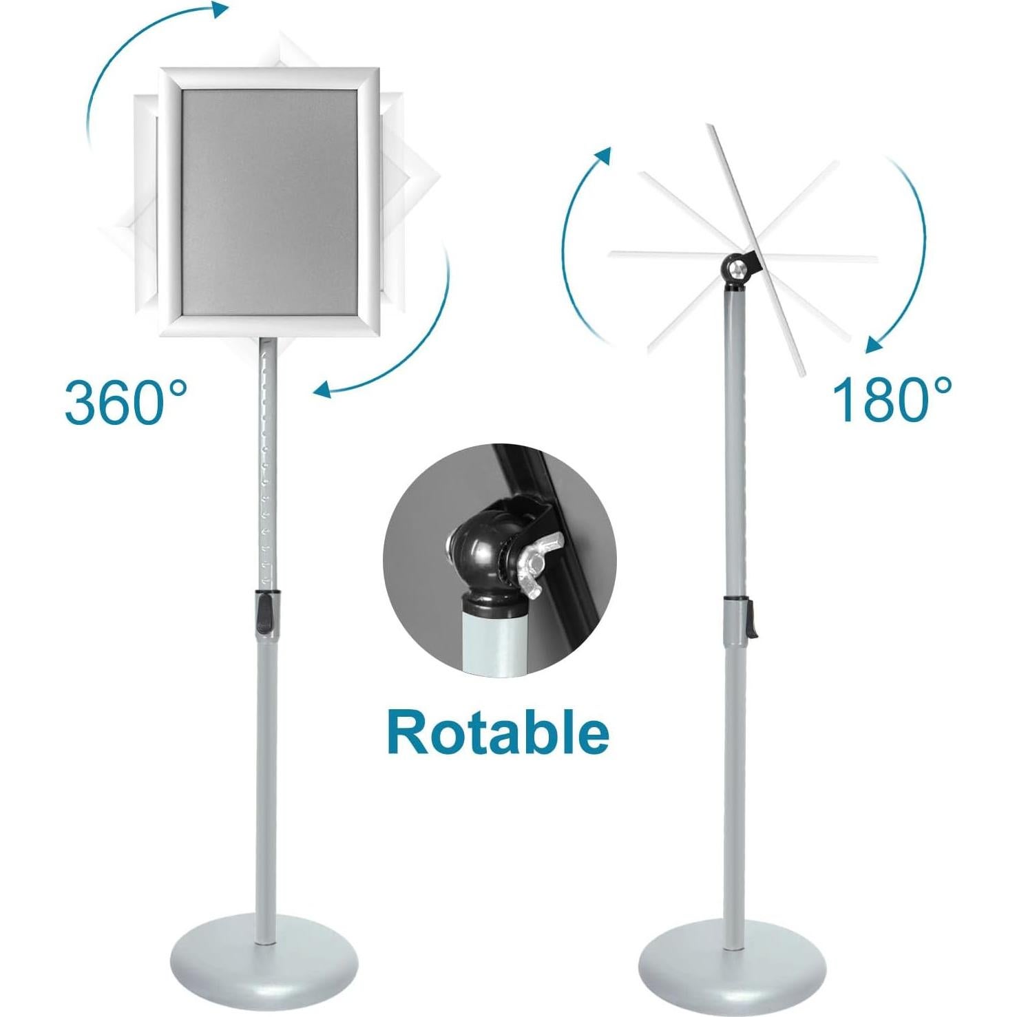 Soporte de Carteles Ajustable Aluminio Plata 21.6x27.9cm 6pack