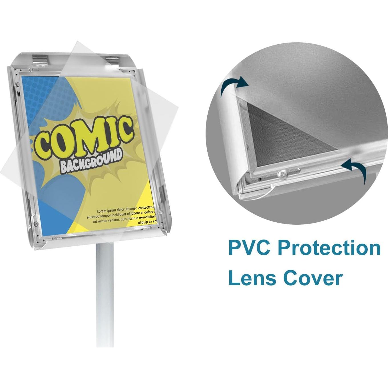 Soporte de Carteles Ajustable Aluminio Plata 21.6x27.9cm 6pack