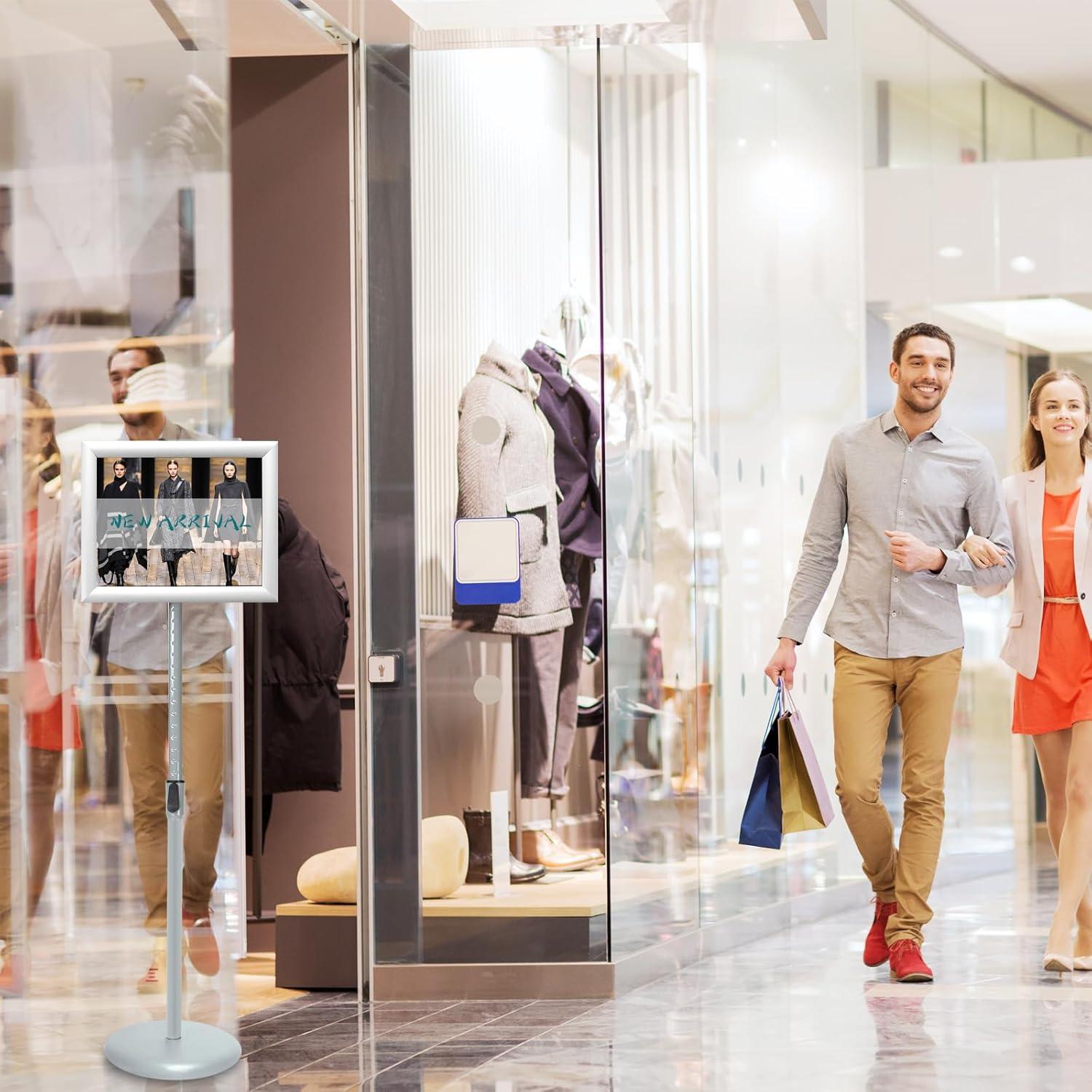 Soporte de Carteles Ajustable Aluminio Plata 21.6x27.9cm 6pack