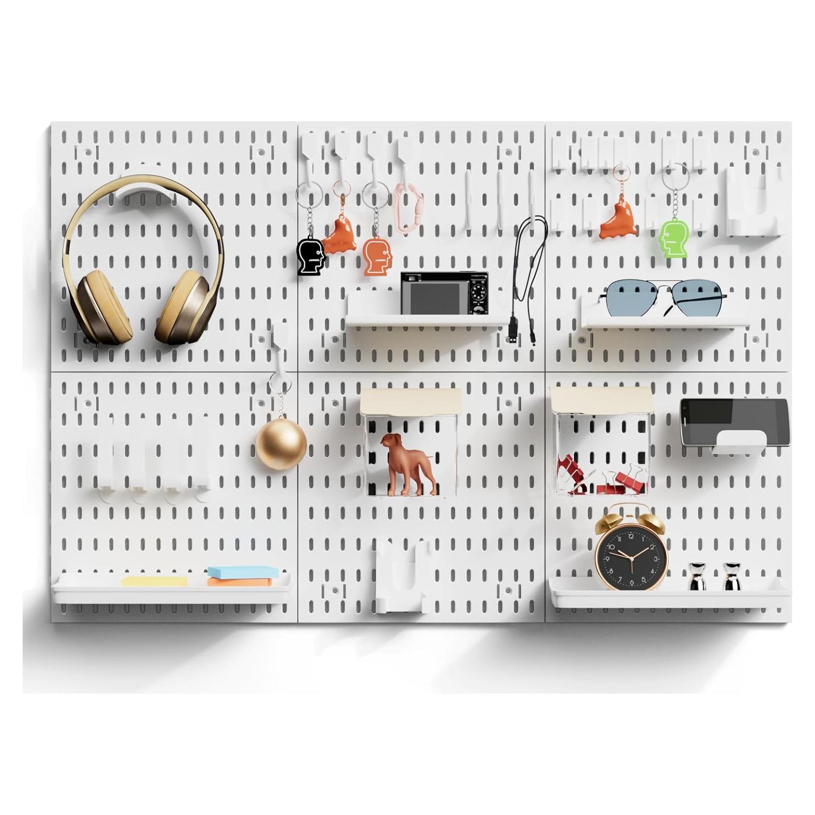 Organizador de Pared 6Pcs JEAWIWI Blanco - Tablero de Clavos