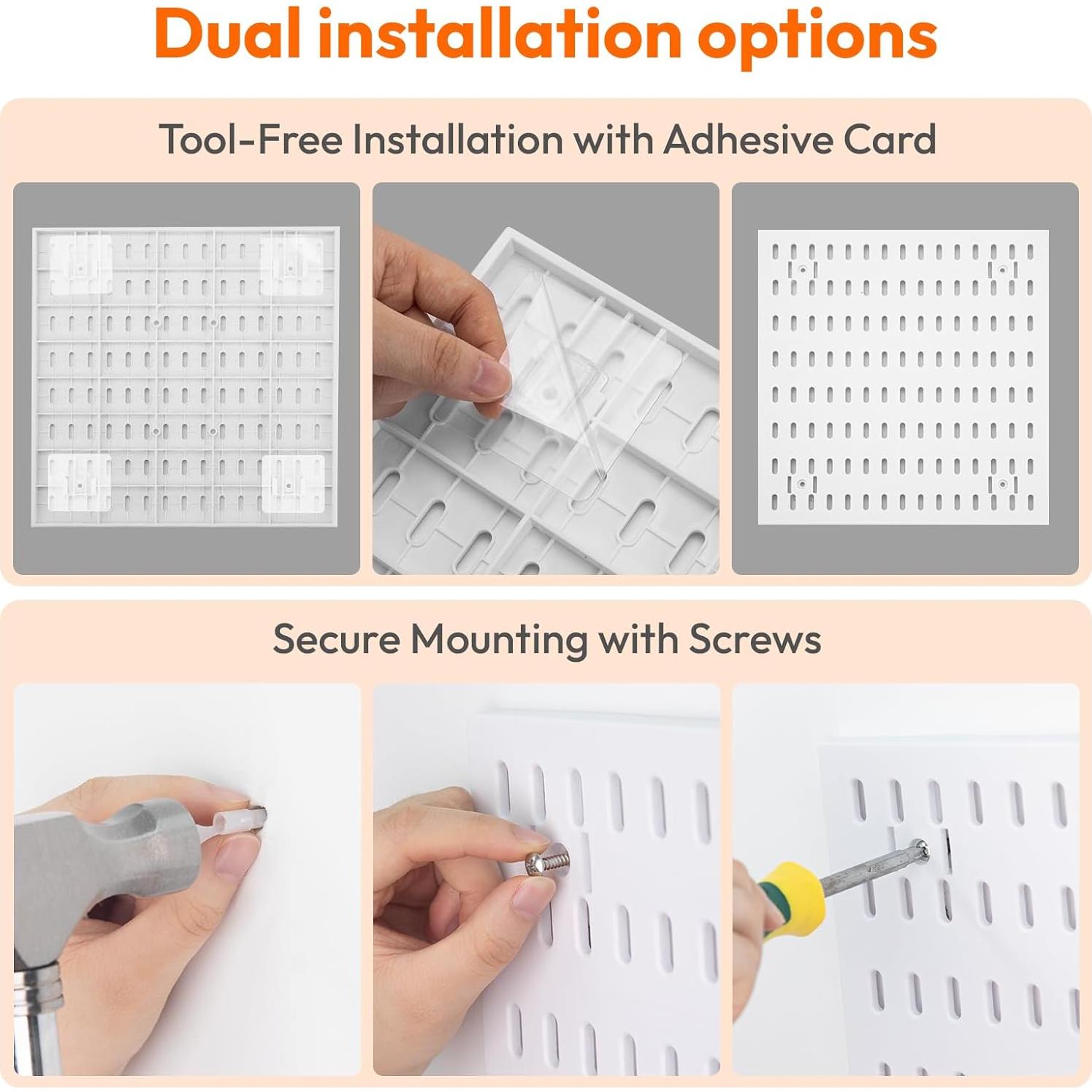 Organizador de Pared 6Pcs JEAWIWI Blanco - Tablero de Clavos