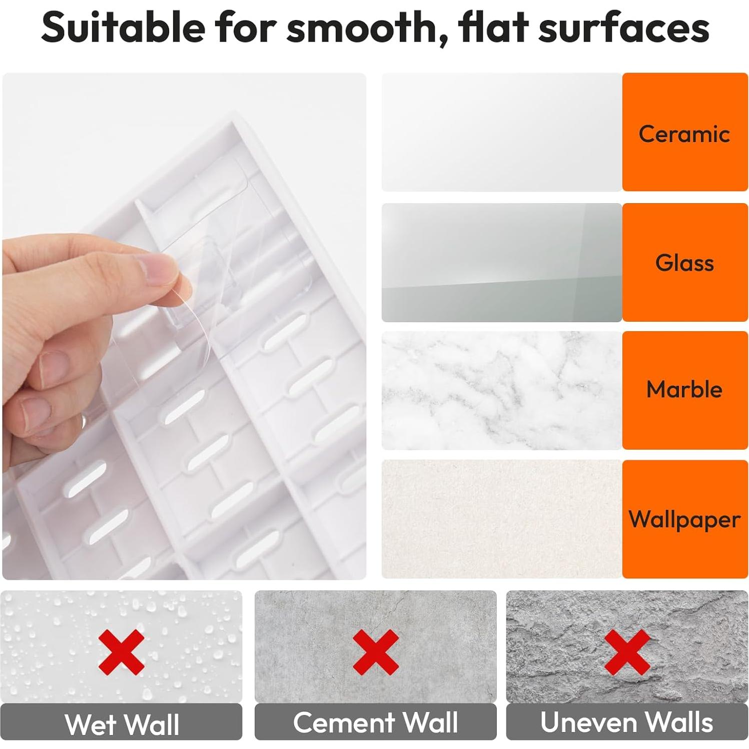 Organizador de Pared 6Pcs JEAWIWI Blanco - Tablero de Clavos