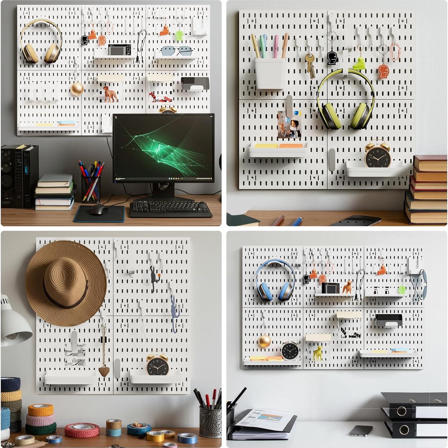 Organizador de Pared 6Pcs JEAWIWI Blanco - Tablero de Clavos