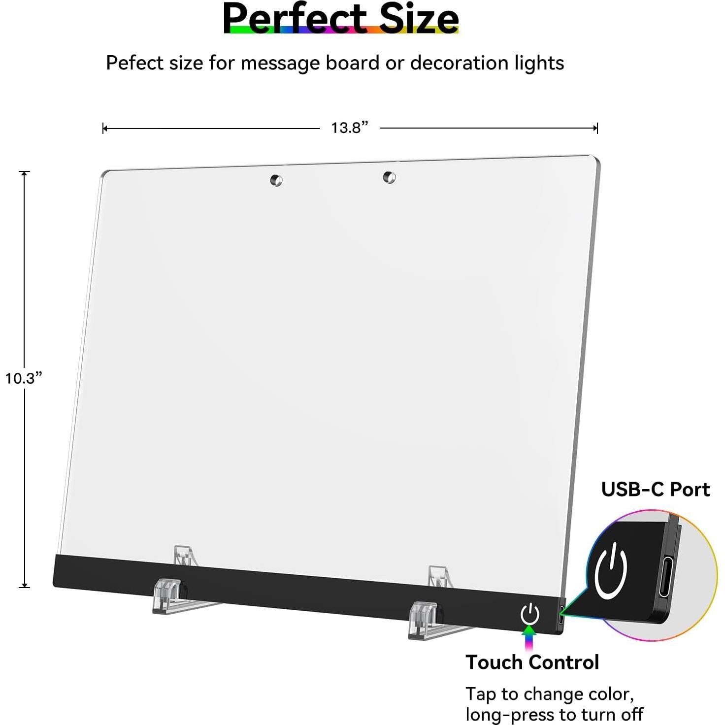 Tablero de Borrado en Seco LED Bailkind 35.6x25.4cm 6 Colores