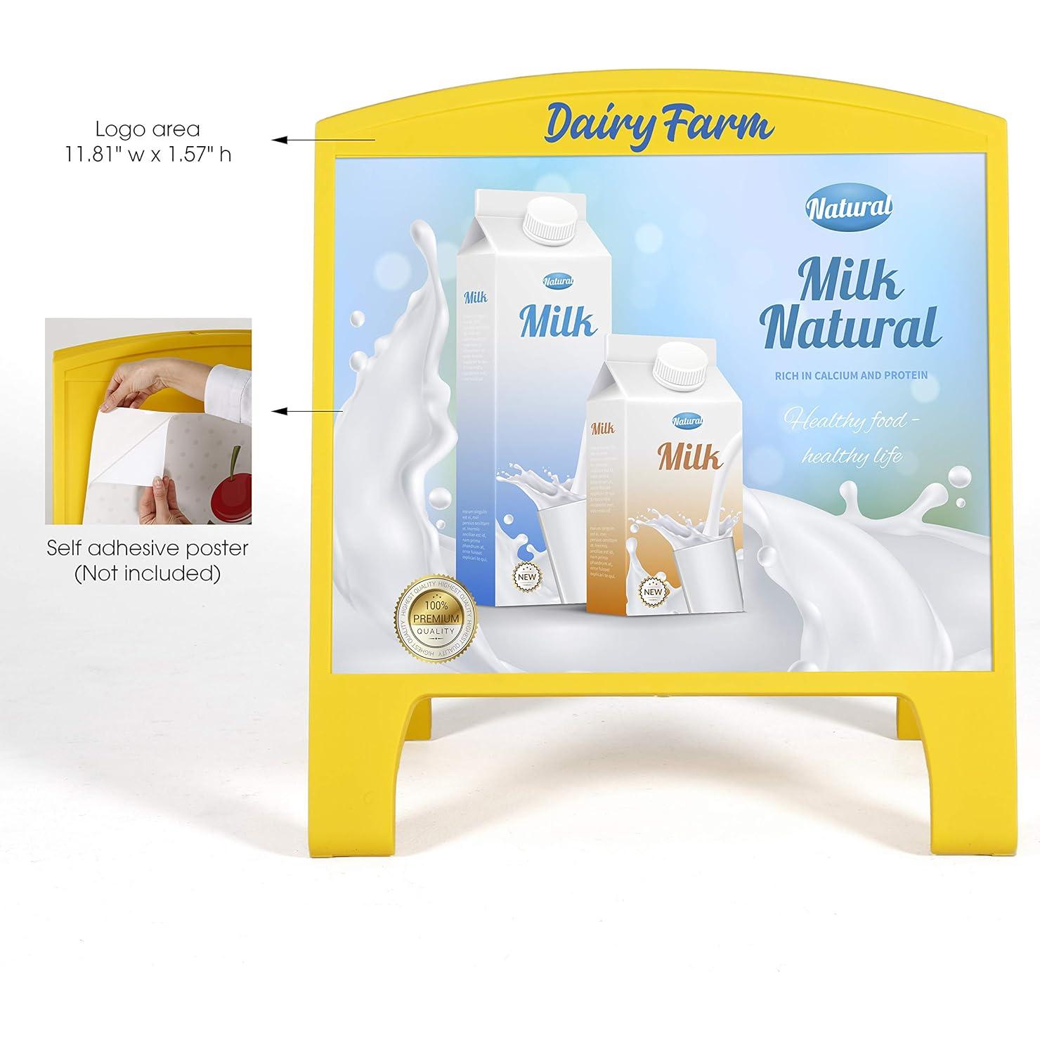 Cartel Sandwich A-Frame M&T Displays Amarillo 63x50 cm Doble Cara