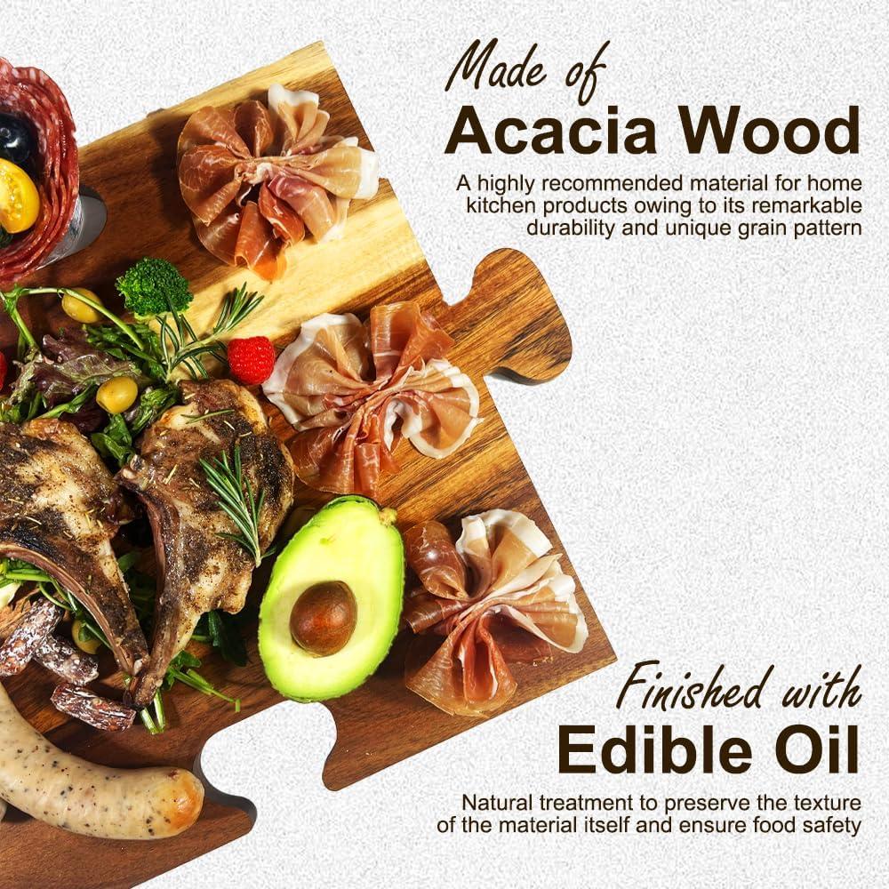 Juego de Tablas de Charcutería Stoneandegg - Madera Acacia, 2 Piezas