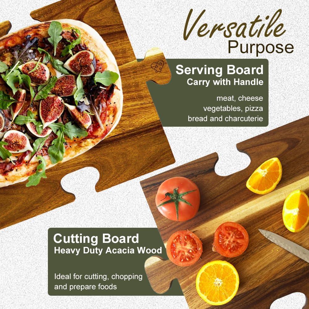 Juego de Tablas de Charcutería Stoneandegg - Madera Acacia, 2 Piezas
