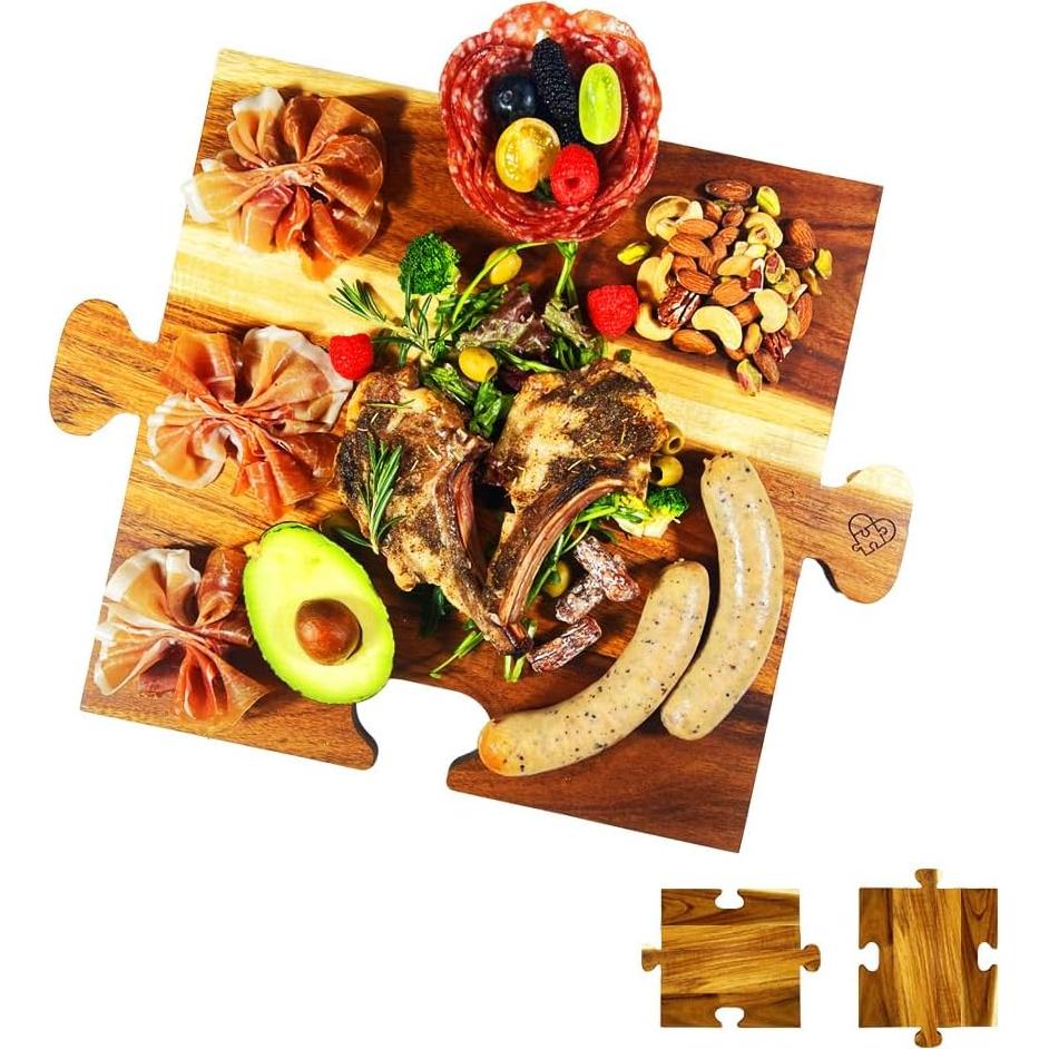 Juego de Tablas de Charcutería Stoneandegg - Madera Acacia, 2 Piezas