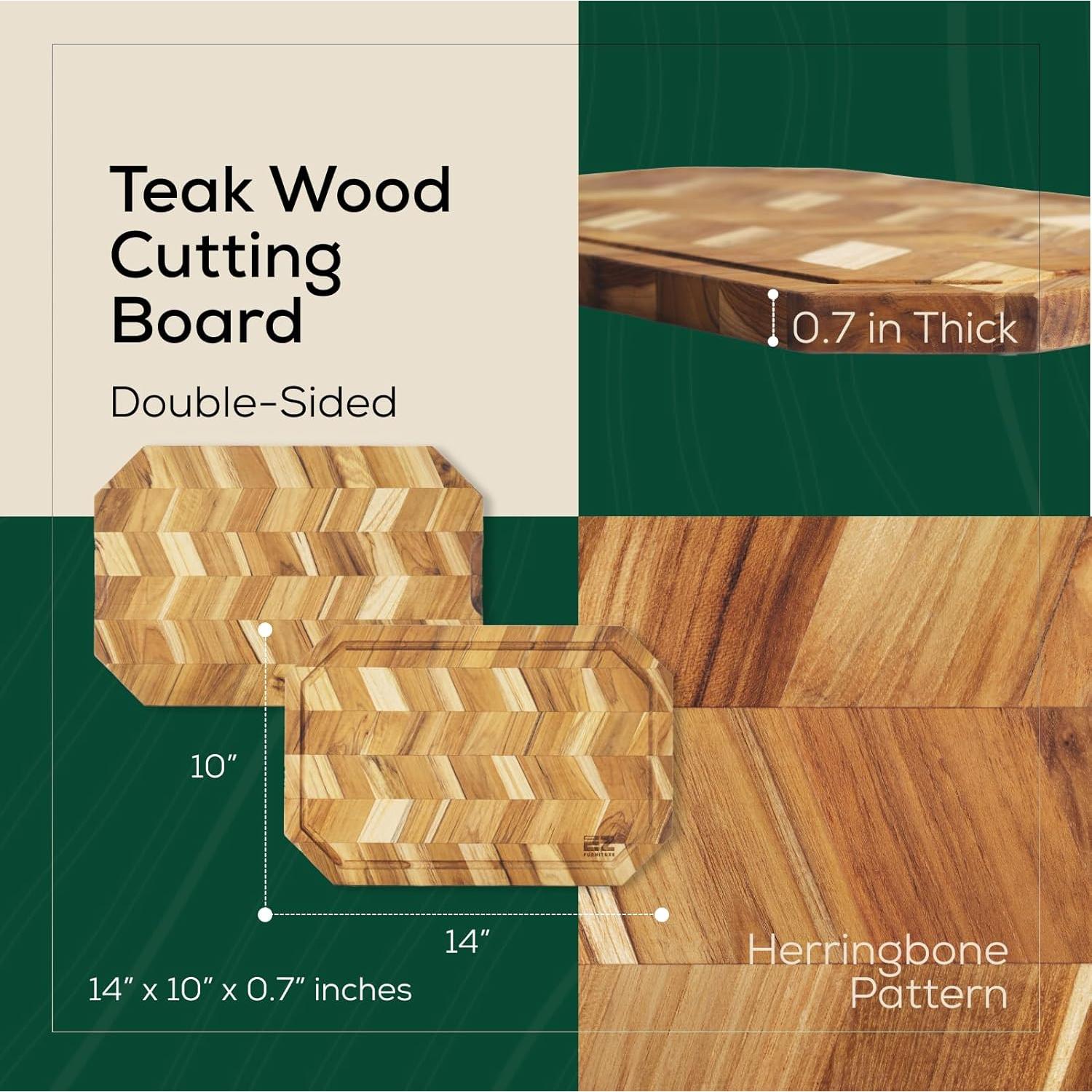 Tabla de Cortar de Madera Teak EZ FURNITURE 35.56x25.4cm