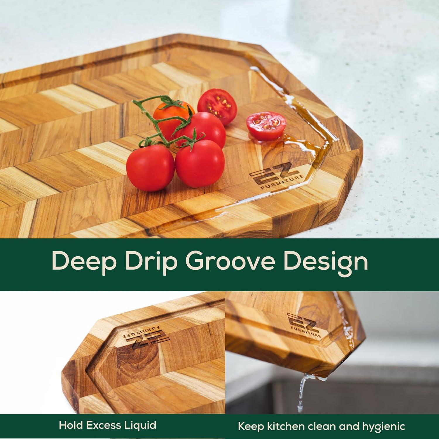 Tabla de Cortar de Madera Teak EZ FURNITURE 35.56x25.4cm