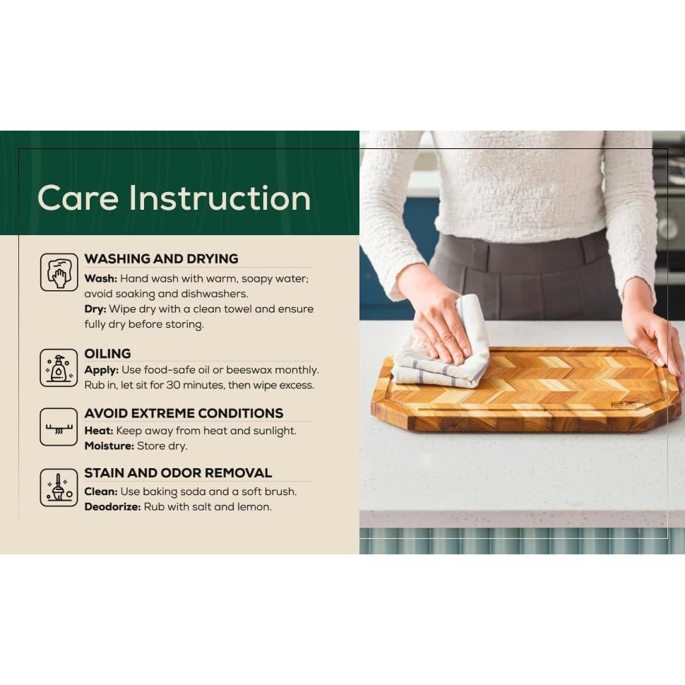 Tabla de Cortar de Madera Teak EZ FURNITURE 35.56x25.4cm