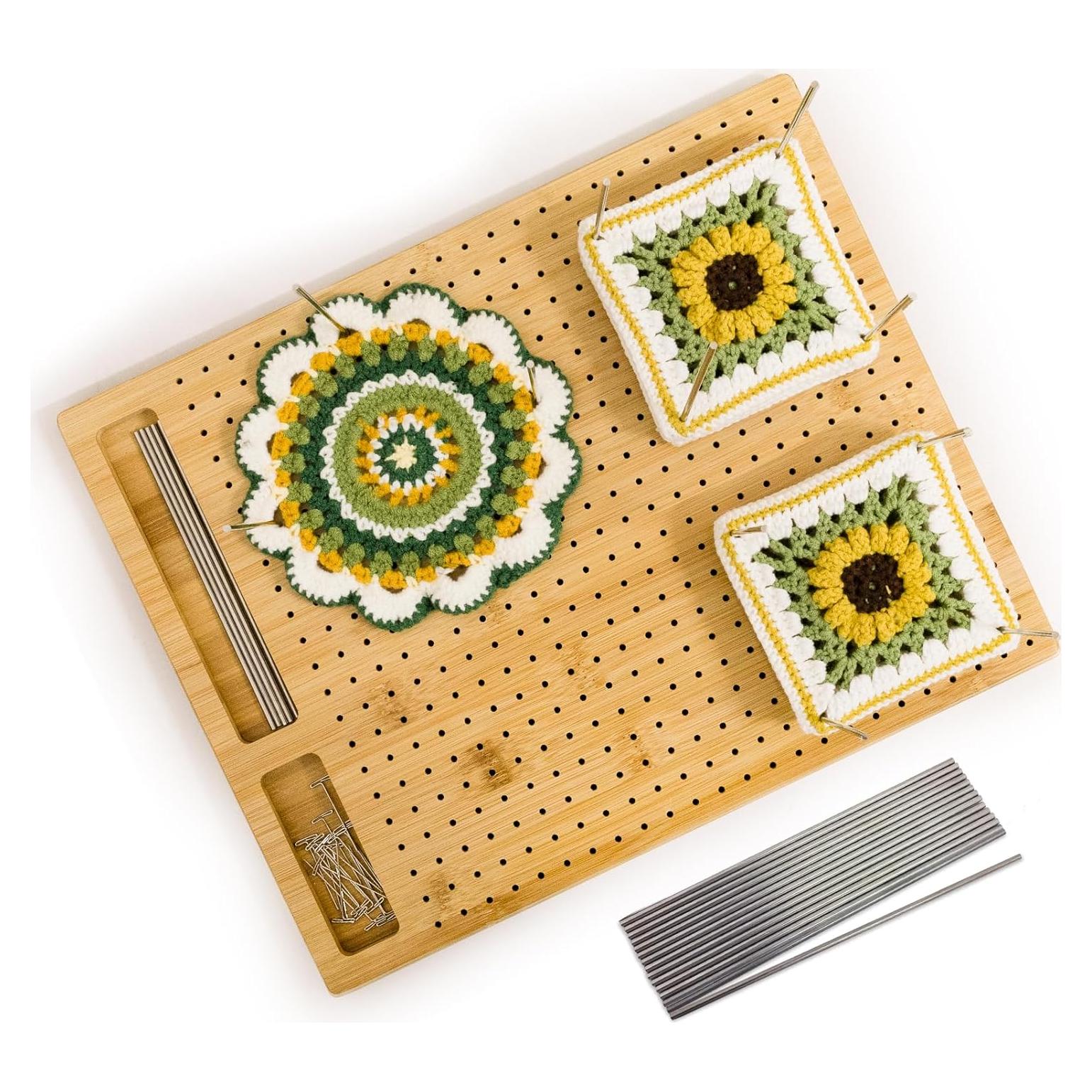 Tablero de Bloqueo de Crochet Adnkwolivt 33x30 cm con 15 Clavos