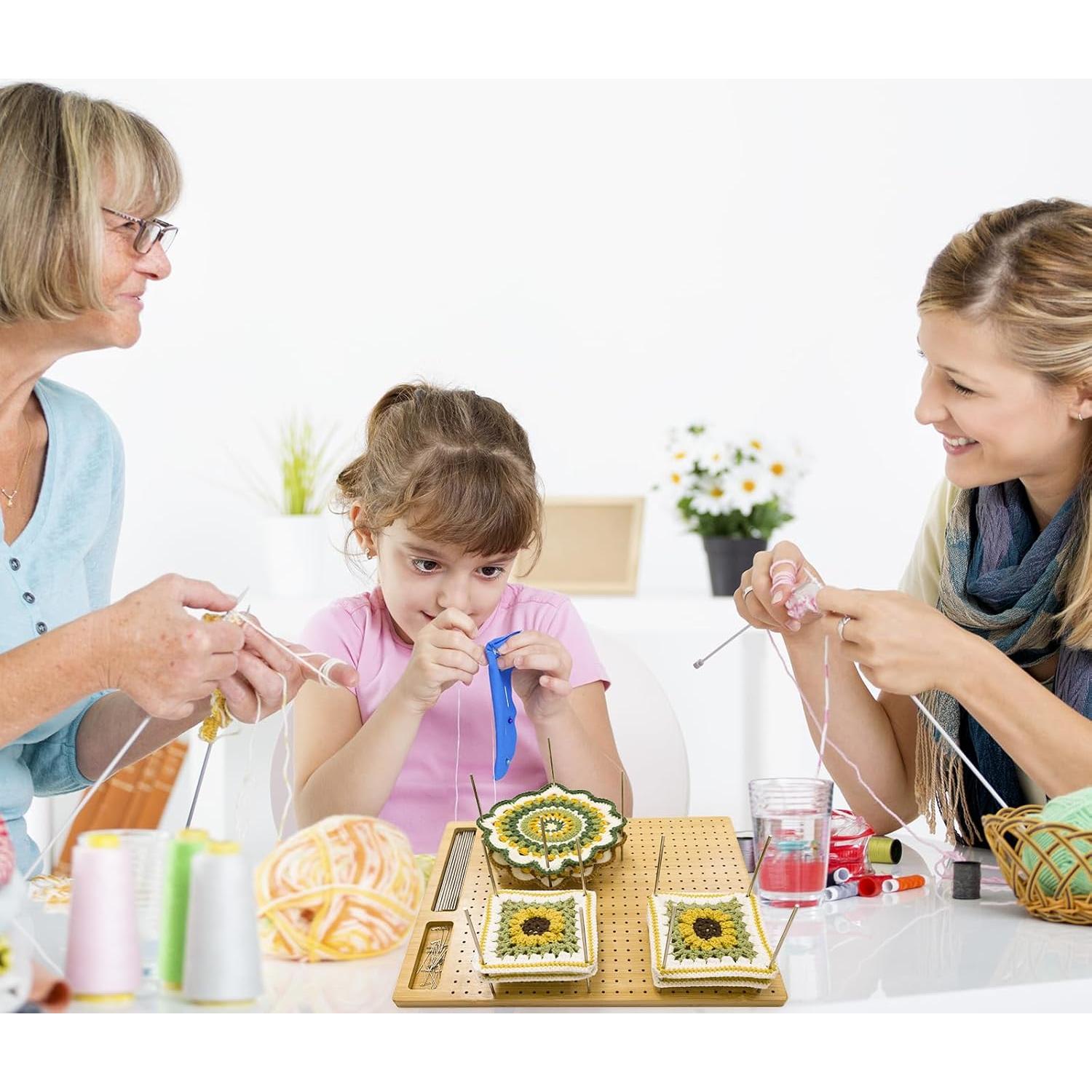 Tablero de Bloqueo de Crochet Adnkwolivt 33x30 cm con 15 Clavos