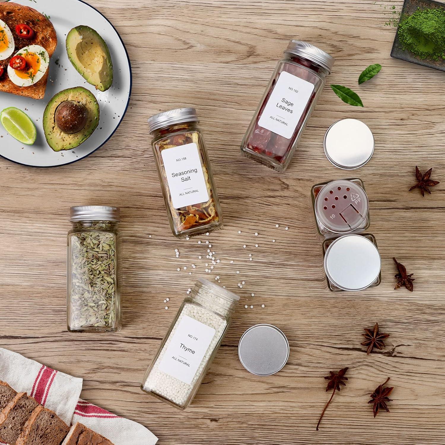 Organizador de Cajón de Especias KitHero con 24 Tarros y 216 Etiquetas