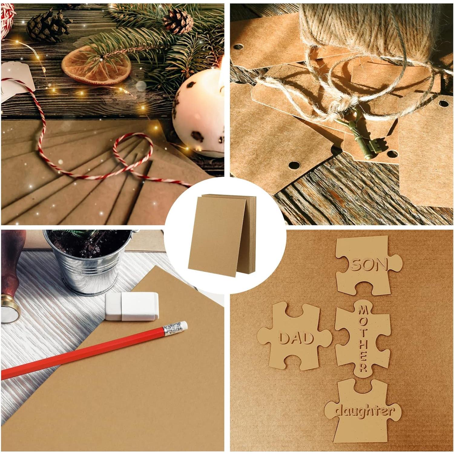 30 Hojas de Cartón Kraft 21.6 x 28 cm 70 Puntos Manualidades