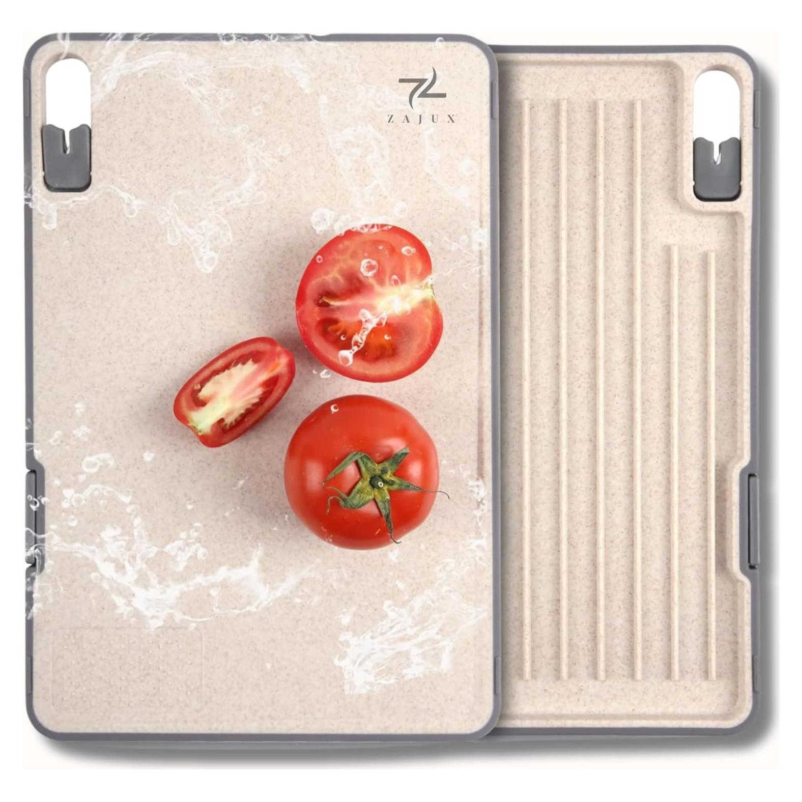 Tabla de Cortar ZAJUX 4-en-1 con Afilador y Surcos para Jugo