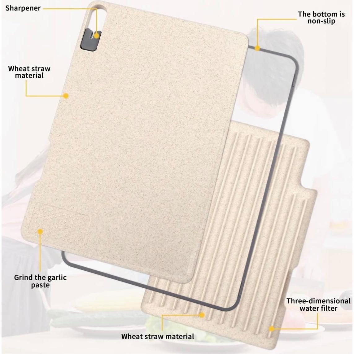 Tabla de Cortar ZAJUX 4-en-1 con Afilador y Surcos para Jugo