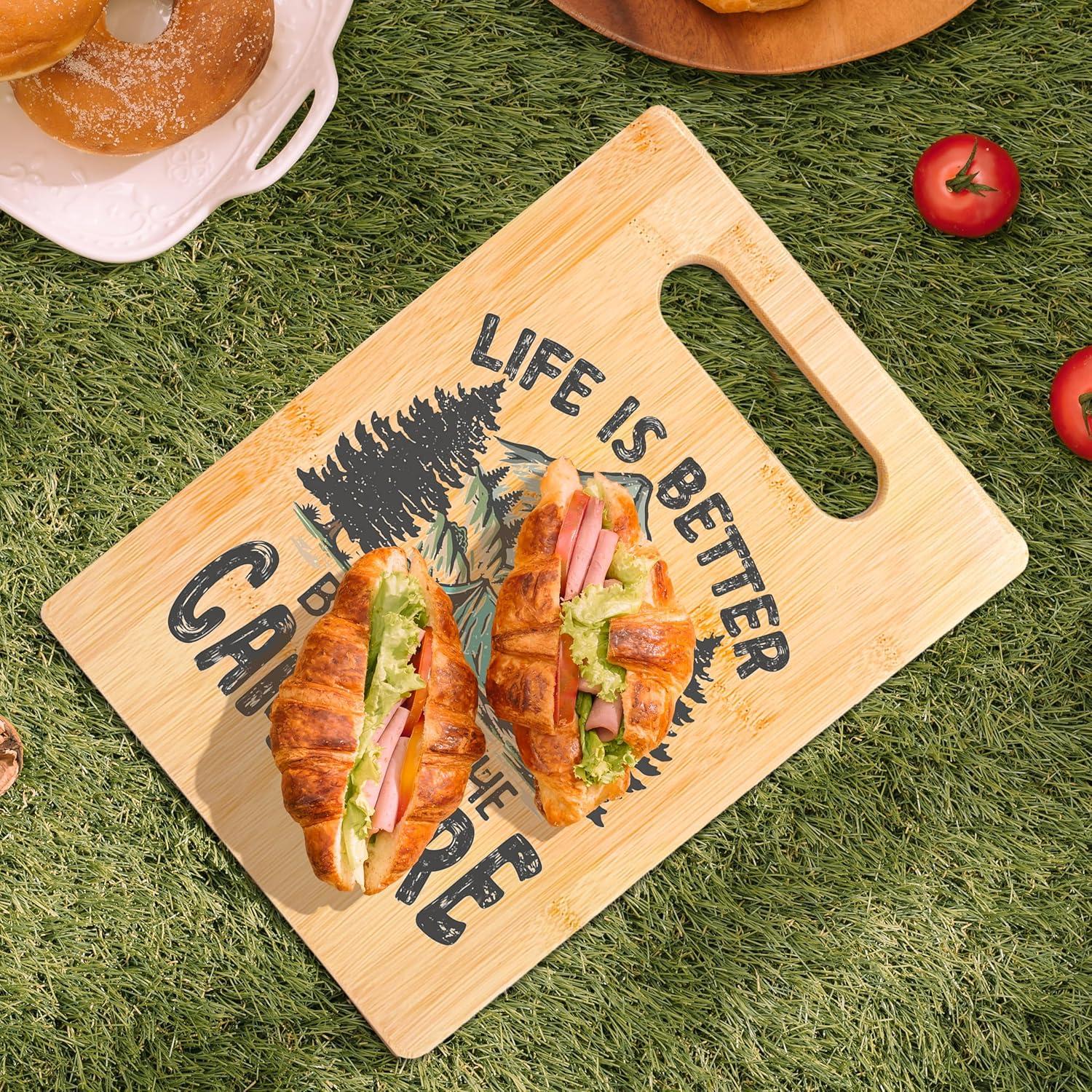 Tabla de Cortar de Bambú RYYCDOI 29.5x19.3 cm para Camping