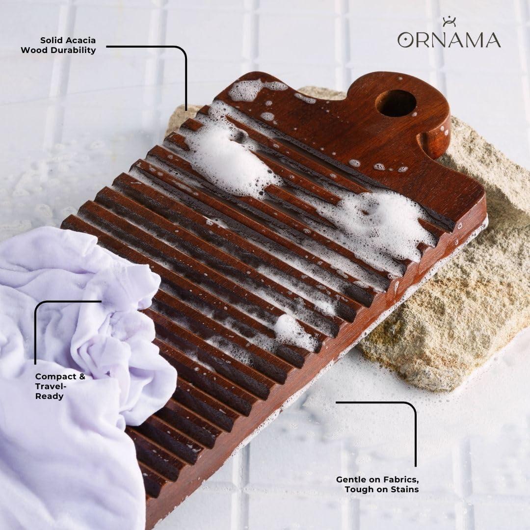 Tabla de Lavado de Madera de Acacia ORNAMA 30x15 cm