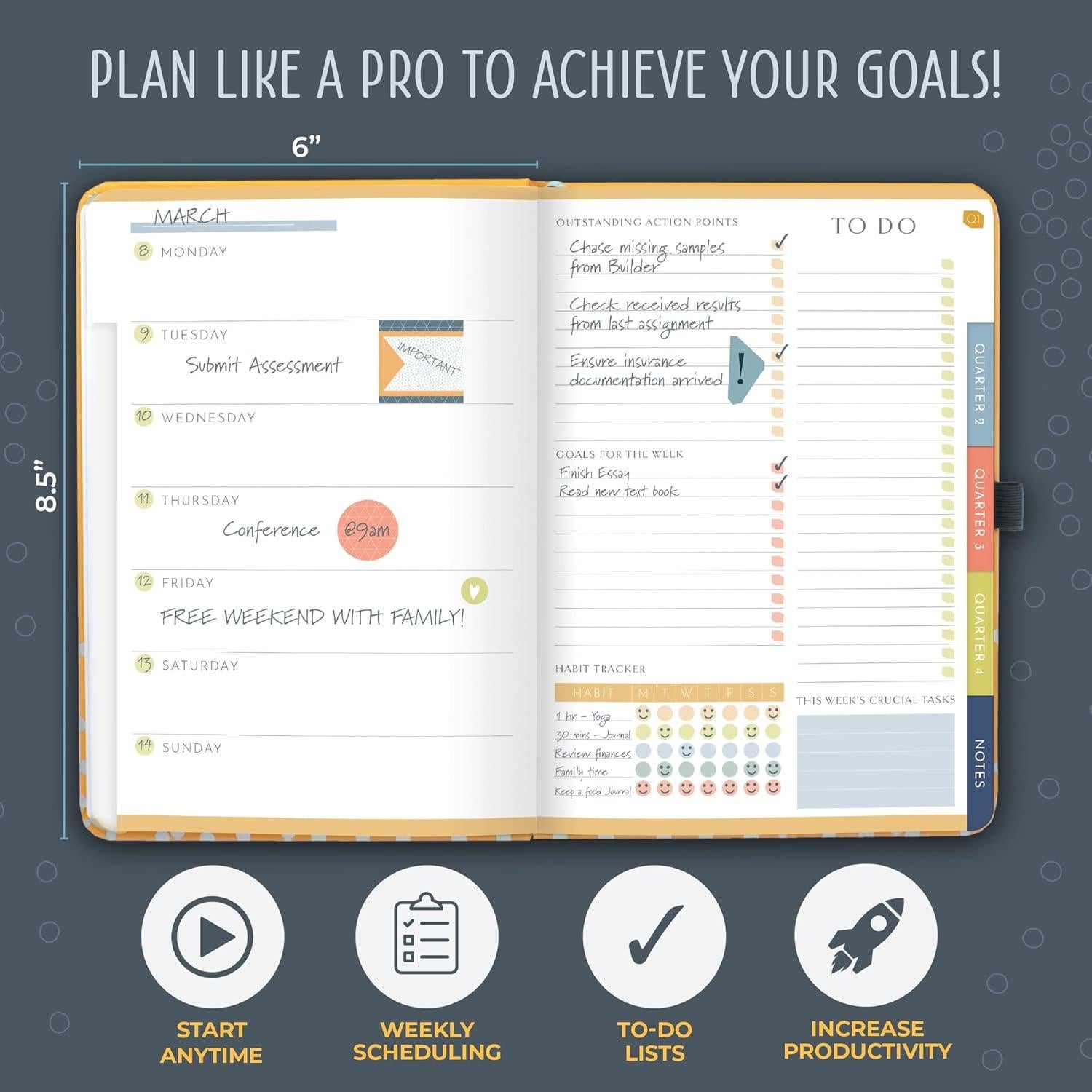 Planificador Semanal Sin Fecha Boxclever Press A5 21.6x14cm