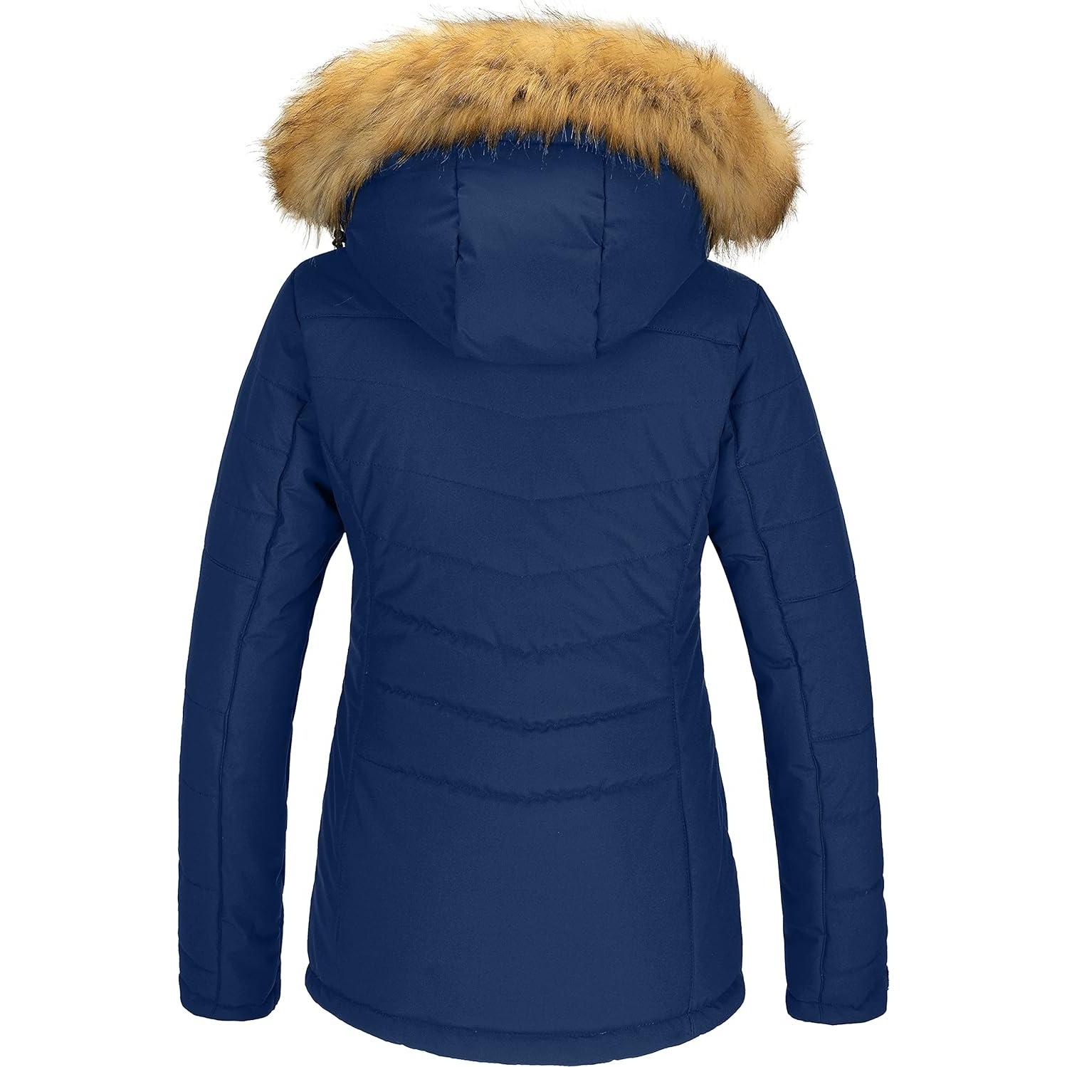 Chaqueta de Esquí Impermeable Wantdo para Mujeres - Grande Marino