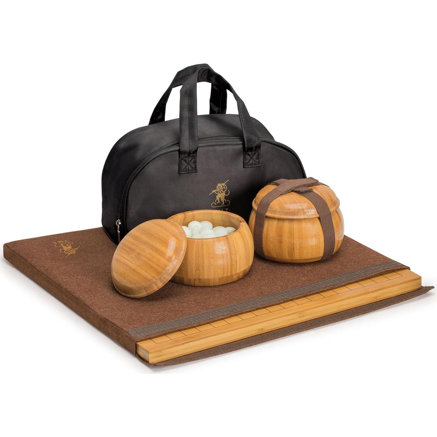 Juego de Go Bambú Yellow Mountain 19x19 y 13x13 con Piedras Yunzi